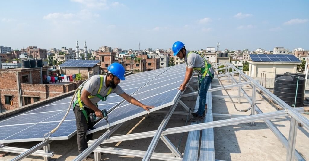 solar panel installation in Dhaka